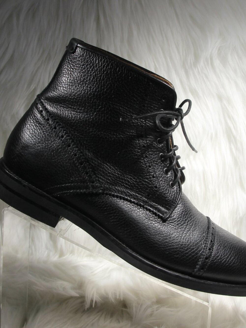 Aquatalia Men’s Black Leather Ankle Boots Size 11 Made in Italy